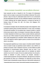 Editorial - Ciência, tecnologia e humanidades: uma encruzilhada civilizacional Editorial - Ciência, tecnologia e humanidades: uma encruzilhada civilizacional